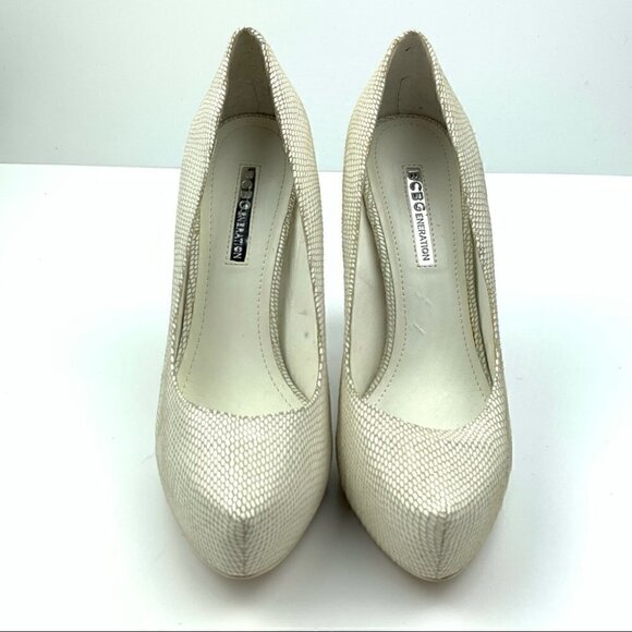 Bcbgeneration heels 7.5 37.5 parade white leather - Picture 2 of 11